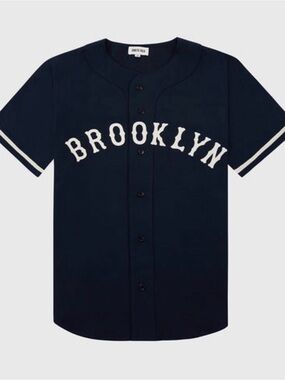 Ebbets Field Flannels Navy and White Brooklyn Baseball Jersey